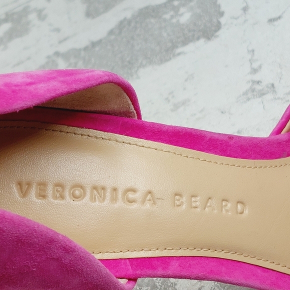 Veronica Beard Gadot Pink Suede Peep Toe Stiletto Heel Pumps D661 - Picture 10 of 14
